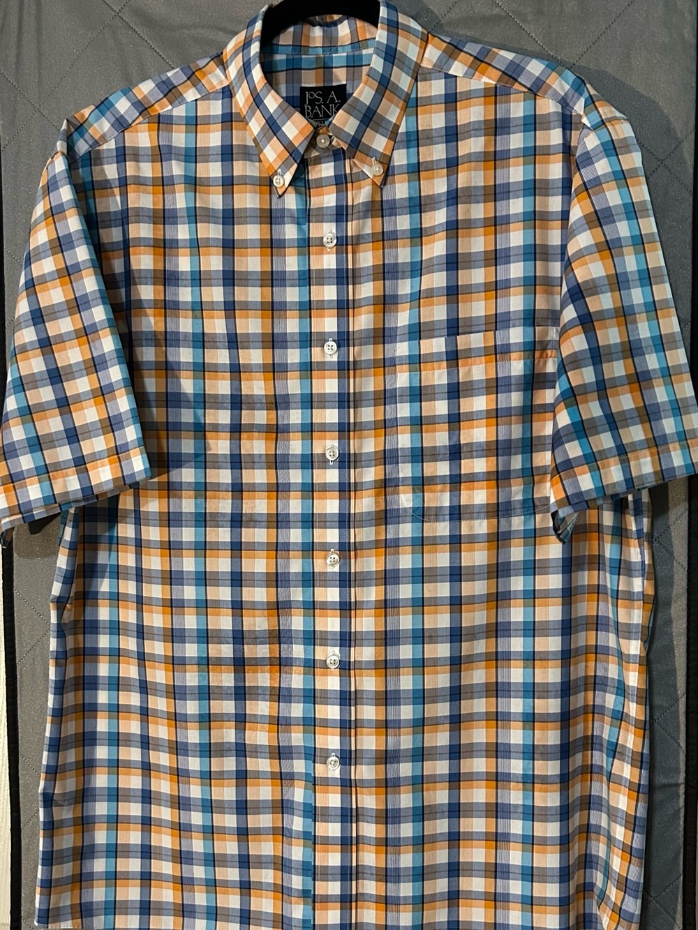 Jos. A. Bank Men's Blue & Orange Plaid Button-Down Shirt